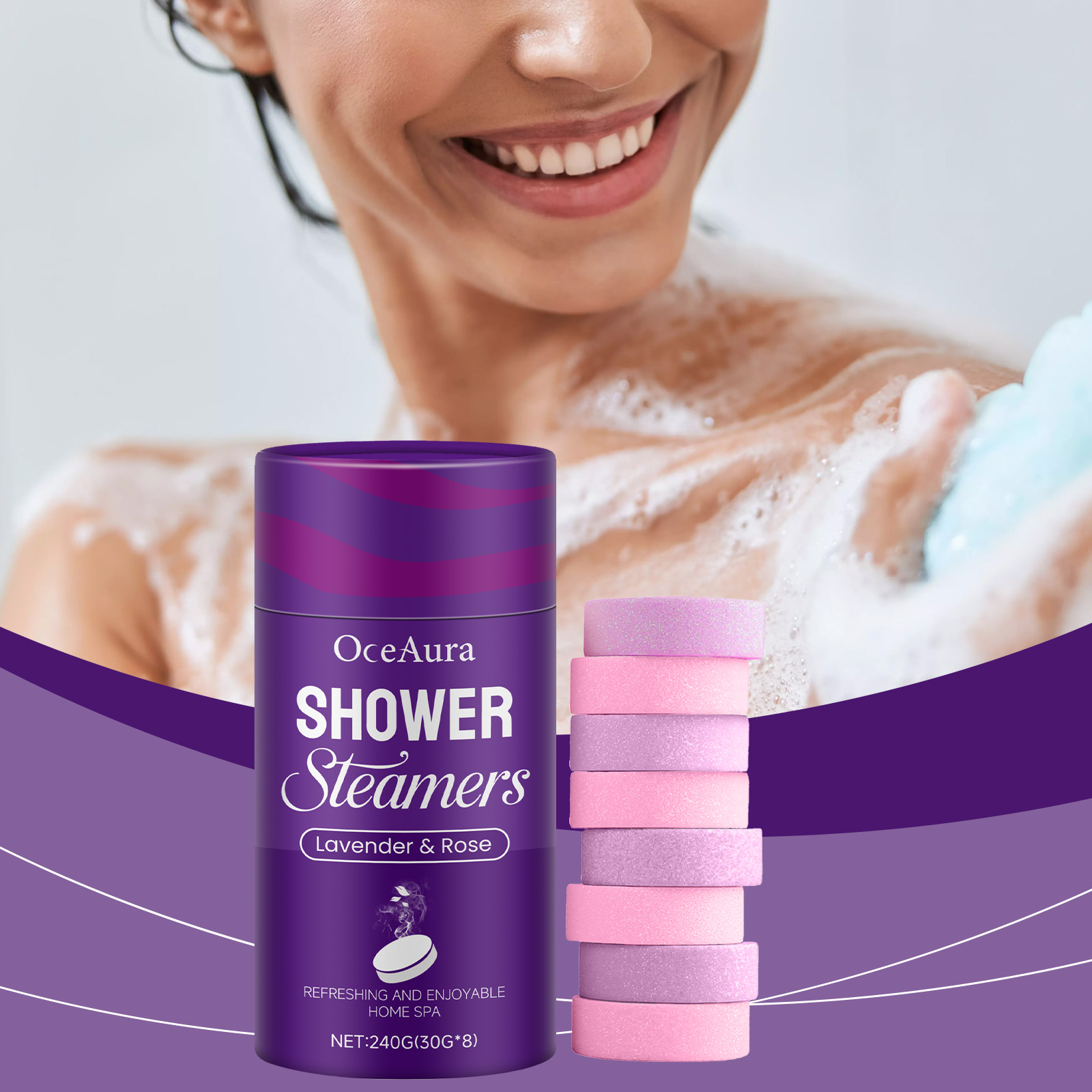 Rose Lavender Aromatherapy Sho – обзор и цена Shower Steamer Tablet